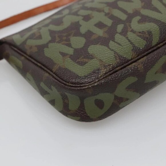 LOUIS VUITTON Graffiti Pochette Accessoires Pouch Khaki M92191 LV Auth bs28566 - Picture 4 of 16